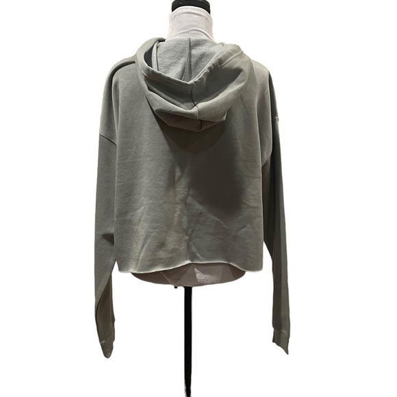 Coastal Culture army green longsleeve crop raw hem hooded sweatshirt extra large - Picture 5 of 11